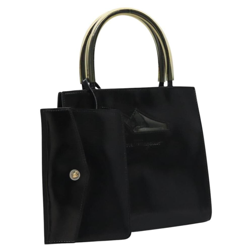 Salvatore Ferragamo Hand Bag Leather Black